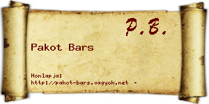 Pakot Bars névjegykártya